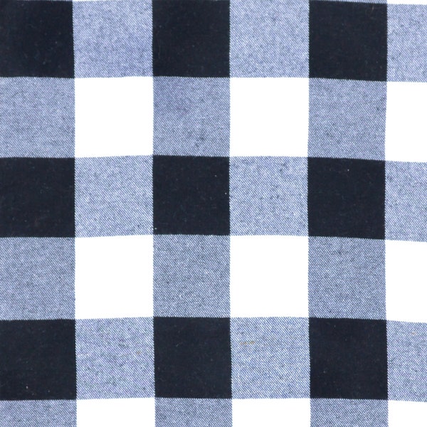 Wholesale Buffalo Plaid Flannel Fabric by the yard // Black and White Buffalo Check // large 2" plaid