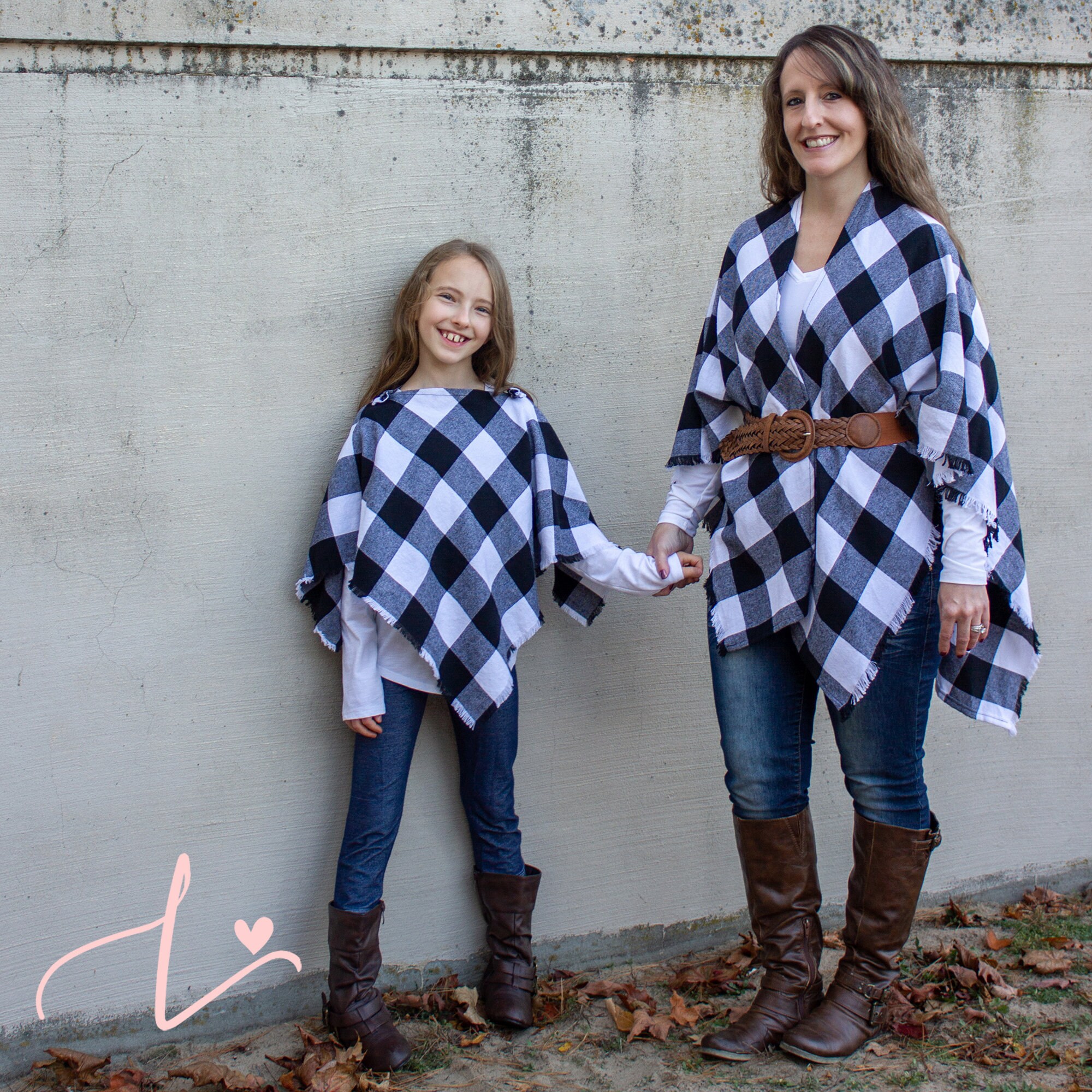 Mommy \u0026 Me Buffalo Plaid Poncho Buffalo 
