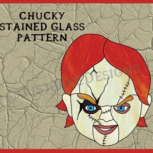 Halloween Chucky Stained Glass Suncatcher Pattern