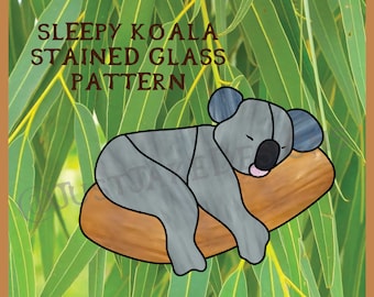 Sleepy Koala Stained Glass Pattern