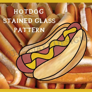 Hotdog Stained Glass Suncatcher Pattern