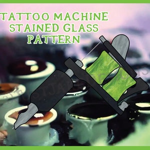 Tattoo Machine Stained Glass Suncatcher Pattern