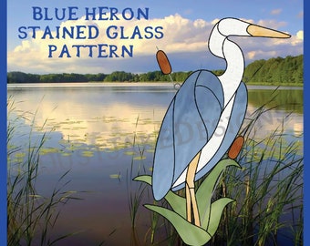 Blue Heron Stained Glass Pattern