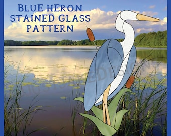 Blue Heron Stained Glass Pattern
