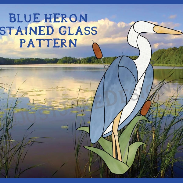 Blue Heron Stained Glass Pattern