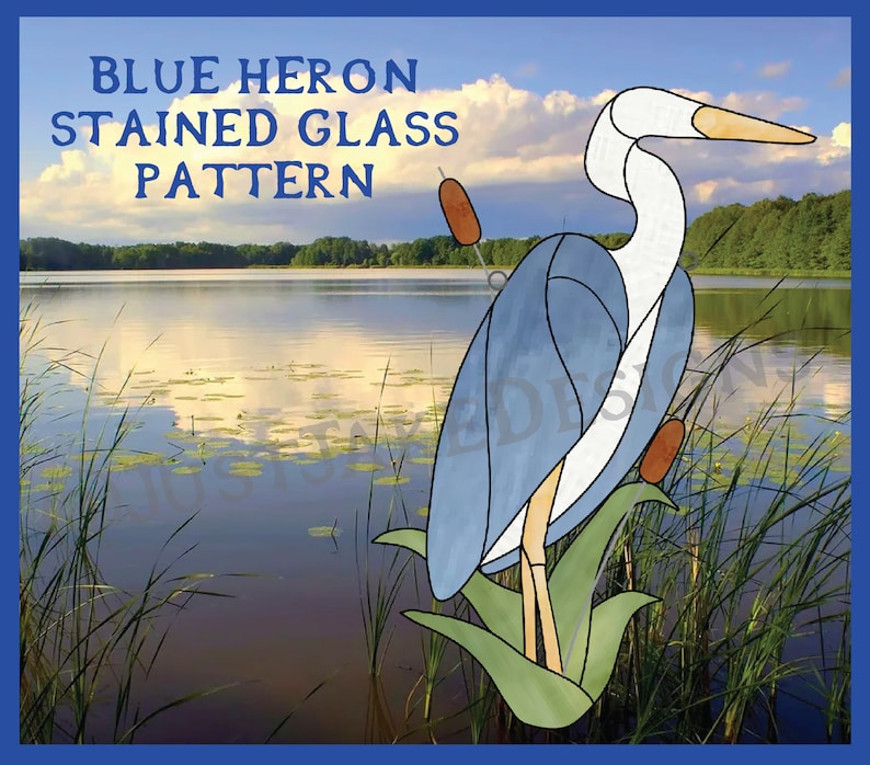 Blue Heron Stained Glass Pattern - Etsy
