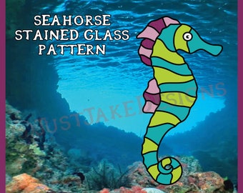 Seepferdchen Glasmalerei Muster