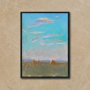 Cloud Painting Landscape Wall Art Small Art Sky painting 16 by 12 by MAVARTO