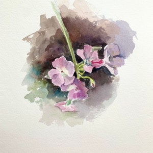 Hydrangea Painting Hydrangea Original Art Small Watercolor Painting Flower Painting 8 by 8 by MAVARTO