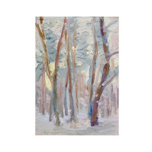 Dipinto ad olio su tela Impasto Art Forest Artwork Pino Dipinto ad olio su tela Arte originale 7 x 5 di MAVARTO
