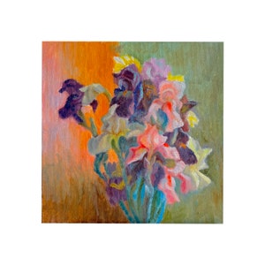 Iris Painting Flower Wall Art Vintage Art Iris Artwork Floral Canvas Art Vintage Wall Art Oil Painting 20 by 20 by MAVARTO