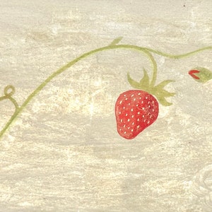 Peinture aux fraises Art rustique, peinture à détrempe, peinture originale, 5 x 9 pouces par MAVARTO