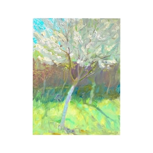 Dipinto da giardino Albero Opera d'arte Tela Arte murale Albero Mela Dipinto 13 x 10 di MAVARTO