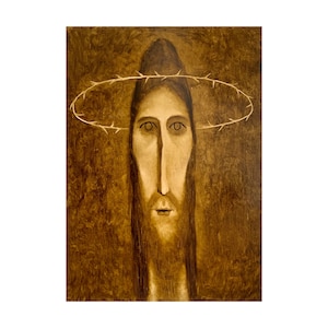 Dipinto di Gesù, arte cristiana, arte murale religiosa, opera d&#39;arte di Gesù, dipinto di Cristo 24 x 31 di MAVARTO