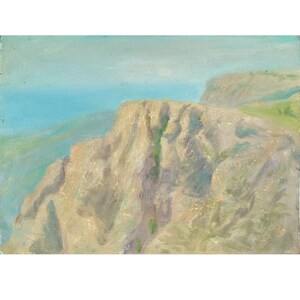 Mountain Painting Landscape Art Seascape Artwork Mountain Landscape Wall Art Original Oil Painting 9 by 12 by MAVARTO