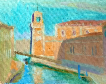 Venice Italy Art: Original Oil Painting Landscape (5 x 7)