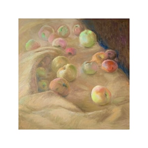 Vintage Apple Still Life Painting: Kitchen Canvas Art (16x16)