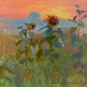 Poppies Painting Countryside Art Field and Garden Wall Art Original Oil Painting 5 by 7 by MAVARTO