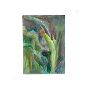 トウモロコシの絵 野菜アート ミニチュアアートワーク 小さなオリジナル油絵 5x7 MAVARTO作