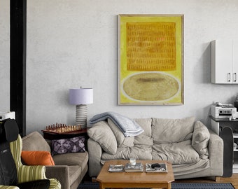 Abstract schilderij op maat: Indiaas decor, originele temperakunst, uniek abstract schilderij
