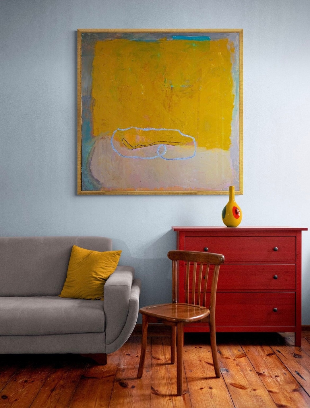 Unique Abstract Painting Modern Wall Art Custom Artwork Multicolor