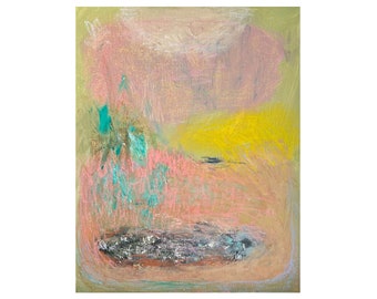 Original Multicolor Abstract Oil Painting, 20x16, Interior Wall Art