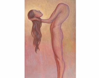 Surreal Body Artwork: Philosophy Inspired Painting 14 x 8 by MAVARTO