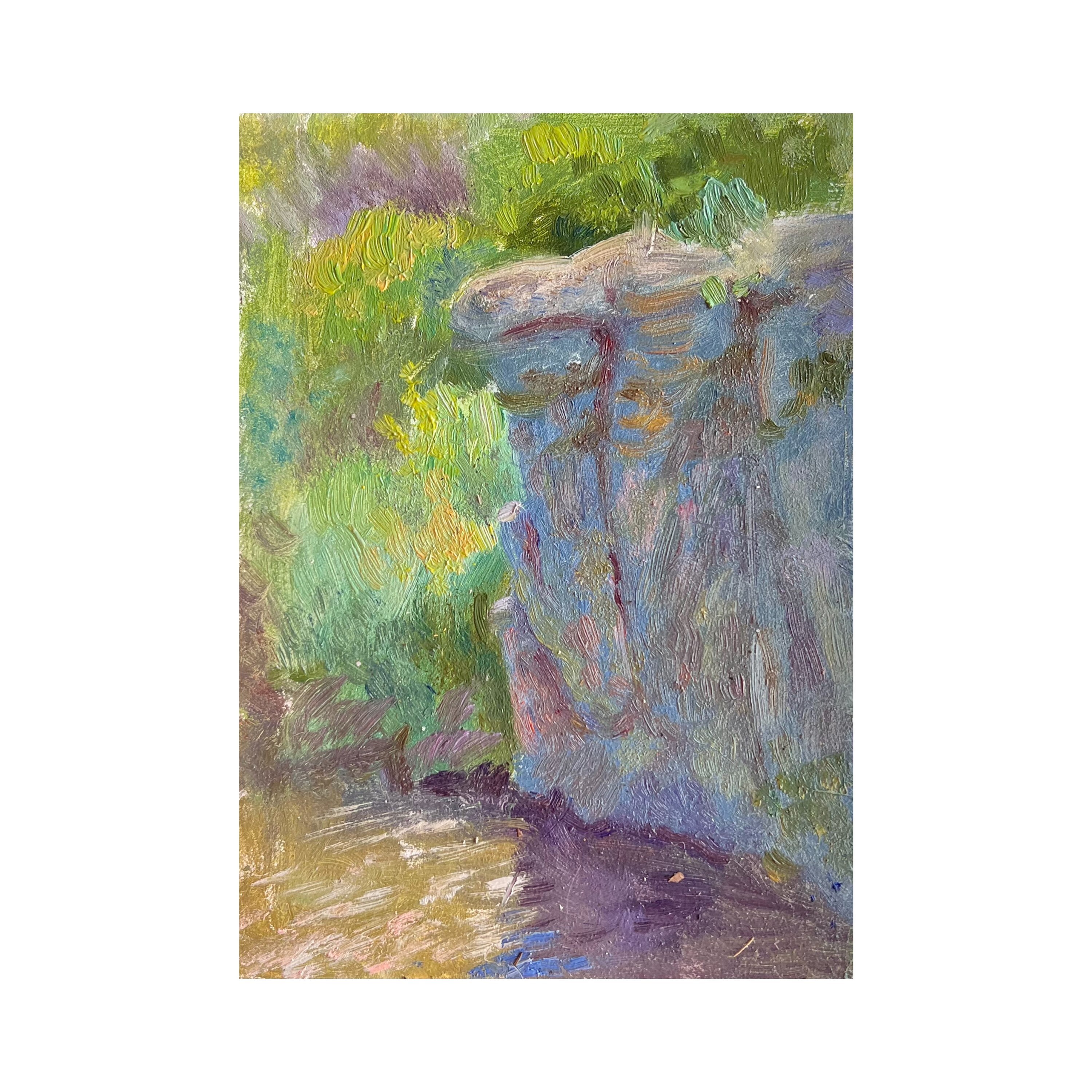 峡谷の風景油絵：滝、山、木々 - 8x8 - Etsy 日本