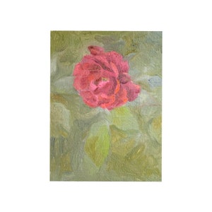 Red Rose Painting Floral Wall Art Rose Wall Art Floral Decor Rose Oil Painting Vintage Art 6 by 4 by MAVARTO