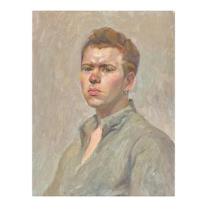 Man Realism Portrait Vintage Wall Art Renaissance Painting Human Portrait Academical Art Original Oil Painting 16x20 by MAVARTO