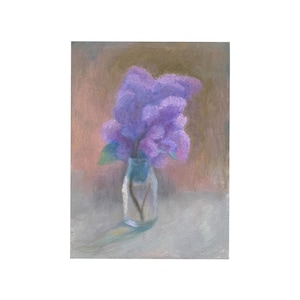 Lilac Painting Floral Canvas Art Floral Wall Art Flowers Artwork Impasto Painting Original Oil Painting 10 x 14 by MAVARTO
