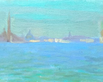 Venedig Italien Ölgemälde: Seelandschaft Kunst, 13x18 Landschaft von MAVARTO