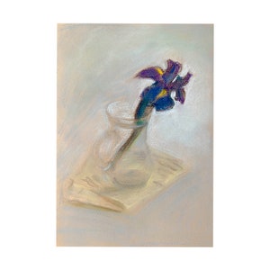 Iris Painting Original Iris Decor Flower Wall Art Floral Art Original Pastel Painting 16 by 12 by MAVARTO