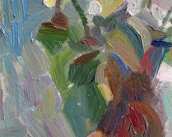 油絵　花 ベラルーシ 草原の花 オリジナル油絵 キャンバス厚塗り 20x20cm モダン