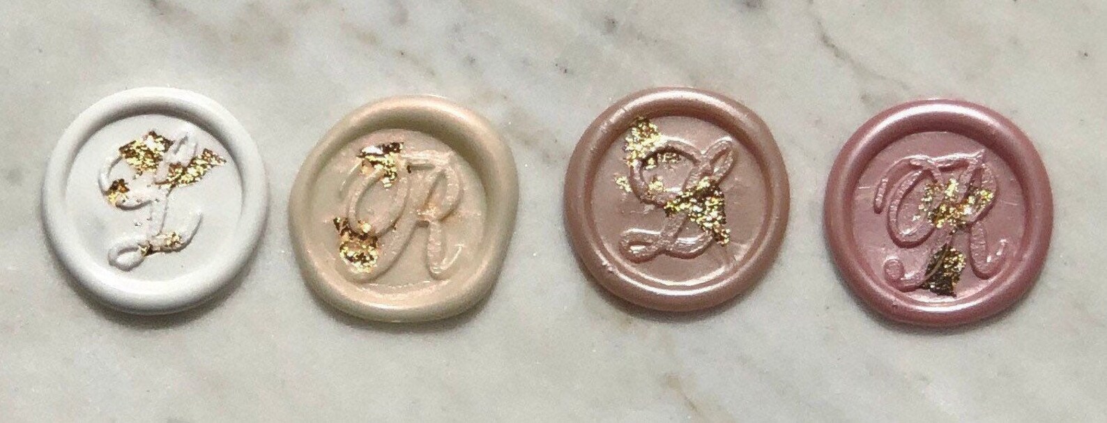 Custom Initial Wax Seals With Gold Foil Seal peel and Stick Etsy