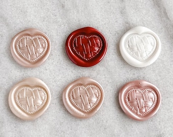 Heart Wax Seal - Woven Wax Seal 3D Heart- Premade wax seal stickers - Peel and Stick Wax Seal for Valentines Day Cards