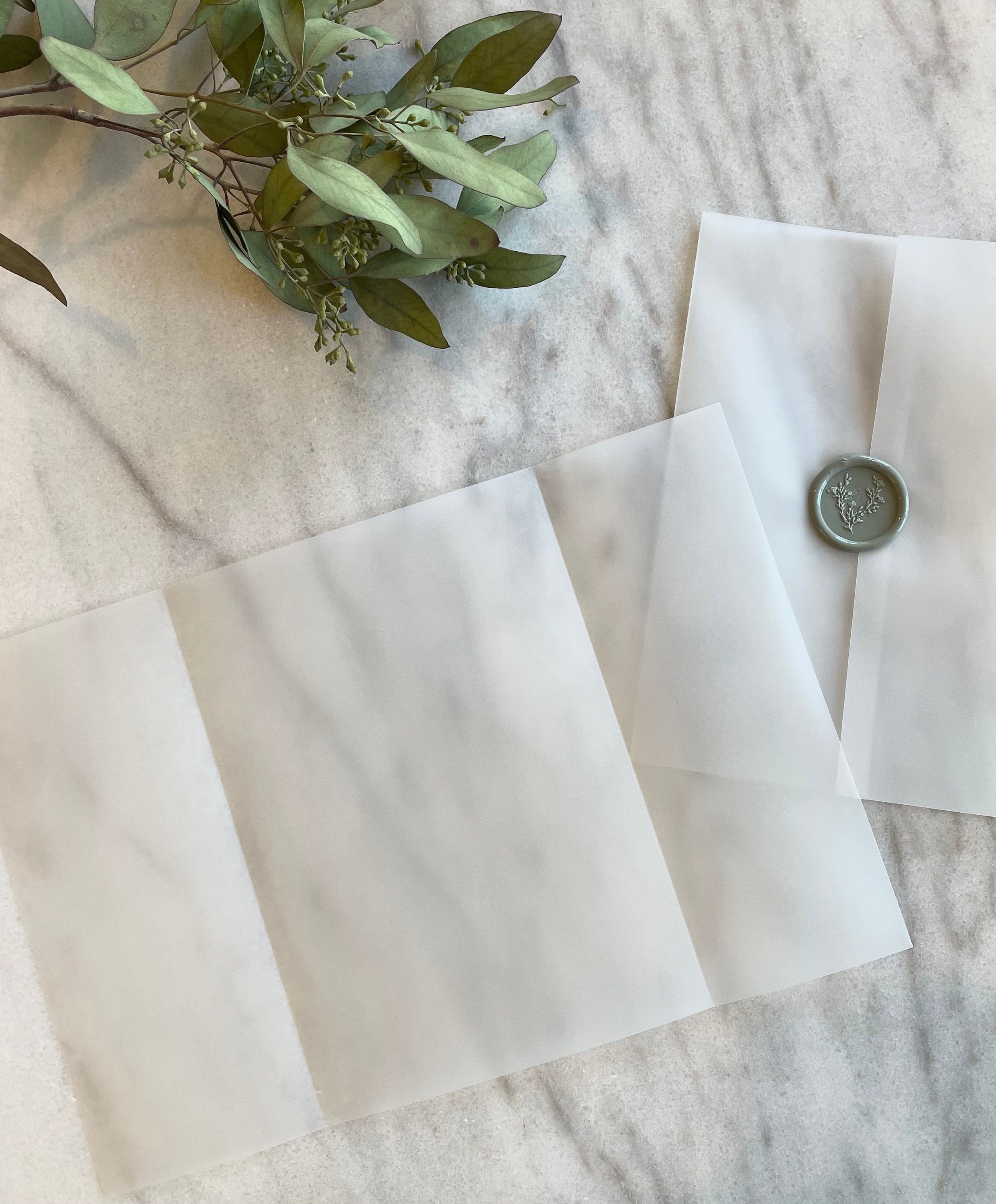 Wedding Invitation Vellum Paper, Pre-folded Vellum Jacket for 5x7  Invitations, Translucent Pre-scored Paper