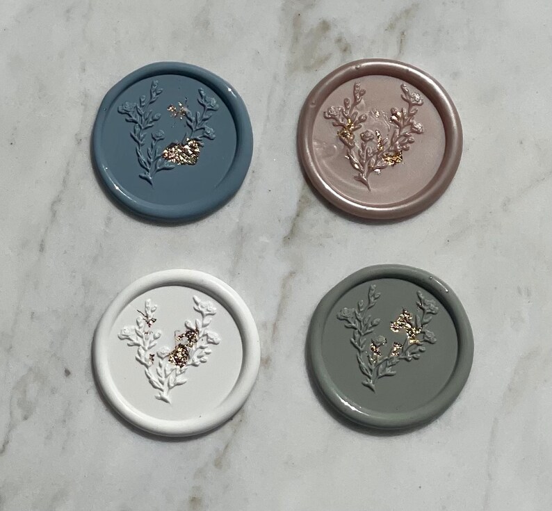 Gold Foil Wax Seal Self Adhesive Wax Seals Botanical Leaf Etsy