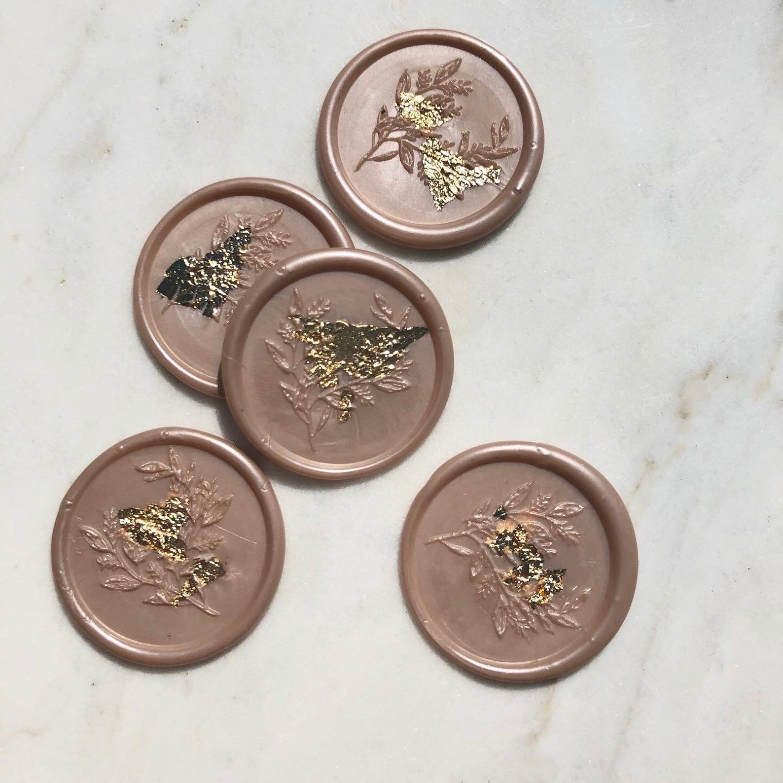 Gold Foil Wax Seal Self Adhesive Wax Seals Rosemary Leaf Wax Etsy