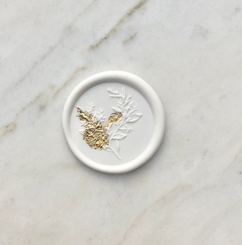 Self Adhesive Wax Seals Gold Foil Wax Seal Rosemary Leaf Etsy