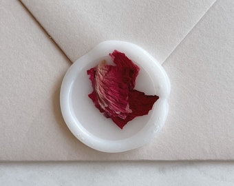 Dried Rose Wax Seals - Vellum Rose Petal Wax Seal Sticker- Adhesive Already Applied - Ships from Texas