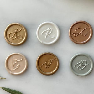 Wax Seal Stickers for Wedding Invitations, Monogram Adhesive Seals, Custom Wax Seal Sticker, Self-adhesive wax seals