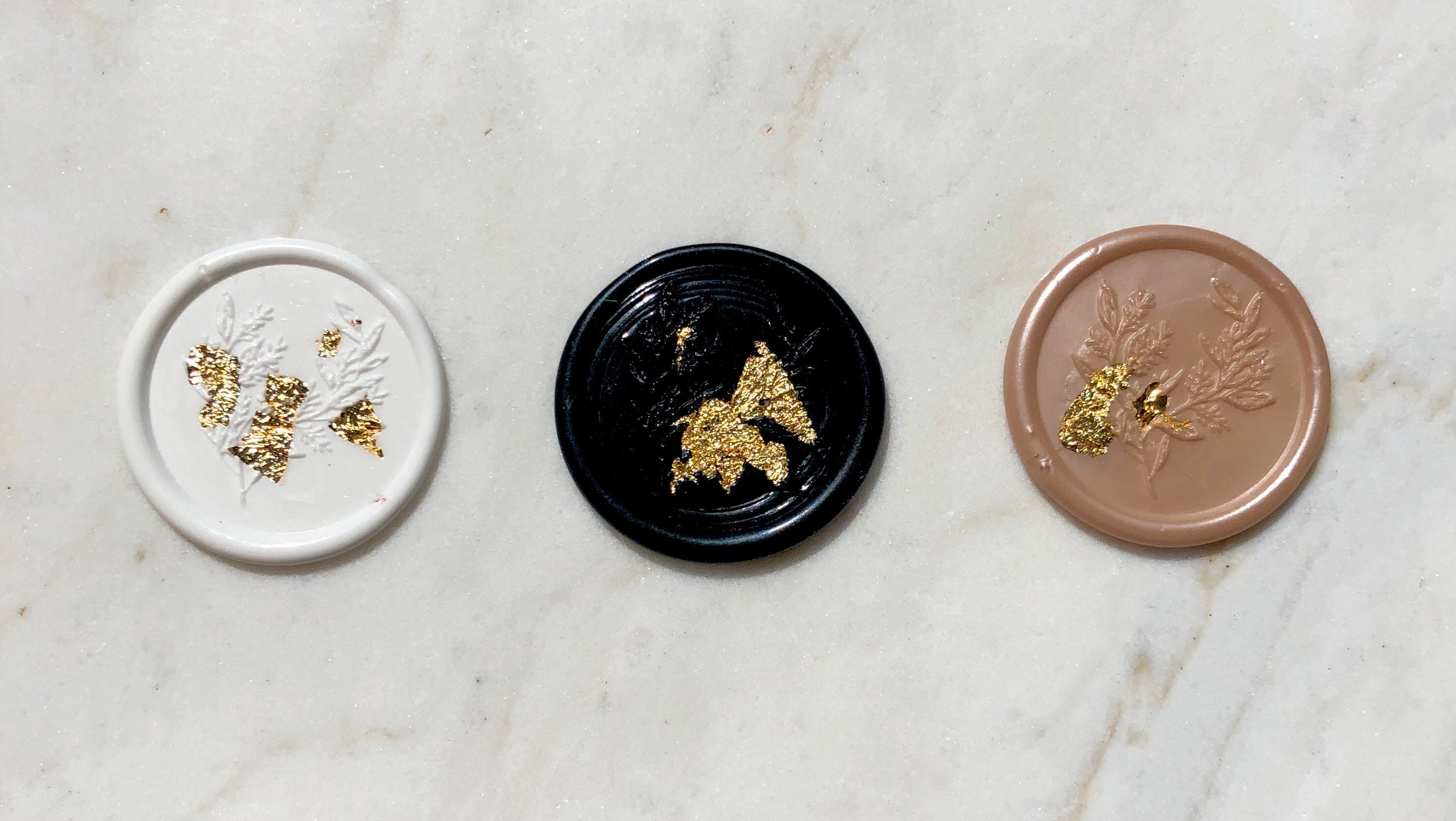 Gold Foil Wax Seal Self Adhesive Wax Seals Rosemary Leaf Wax Etsy