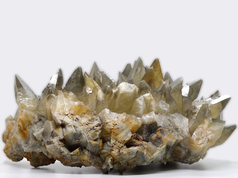 natural raw Moroccan SMOKY QUARTZ gemstone crystal cluster GEODE grounding, protection & balancing image 1