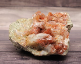 Moroccan HEMATOID Ferruginous Quartz (Red Quartz) QUARTZ gemstone crystal GEODE (grounding, balancing, clarity & transformation)