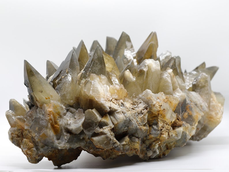 natural raw Moroccan SMOKY QUARTZ gemstone crystal cluster GEODE grounding, protection & balancing image 2