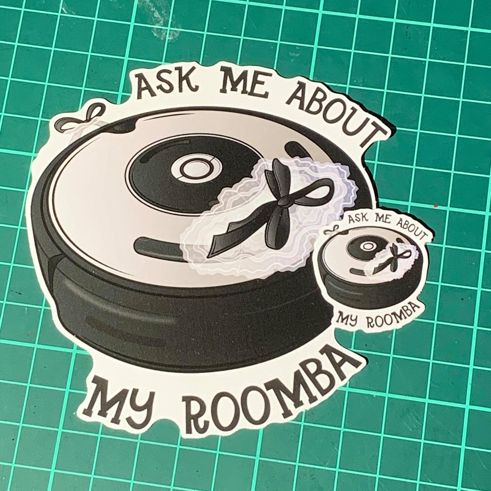 Maid Roomba and Ask Me About My Roomba Vinyl Stickers Etsy