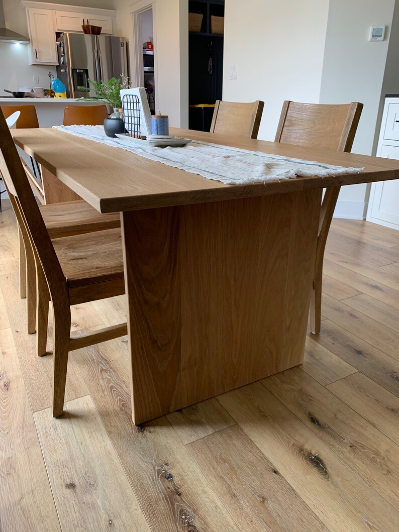 Handmade White Oak Table Solid Wood Table Walnut Kitchen Etsy