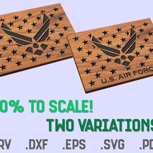 US Air Force Symbol in Union - USAF Logo Vector File - crv, dxf, eps, svg, pdf - Digital Bundle - VCarve - CNC Cut Files - Shapeoko Carbide