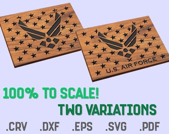 US Air Force Symbol in Union - USAF Logo Vector File - crv, dxf, eps, svg, pdf - Digital Bundle - VCarve - CNC Cut Files - Shapeoko Carbide